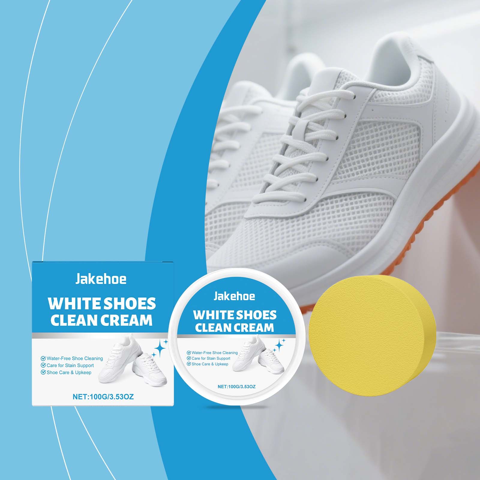 White Shoe Cleaner Cream Sneak - đánh giá và giá Sneaker Care Whitener